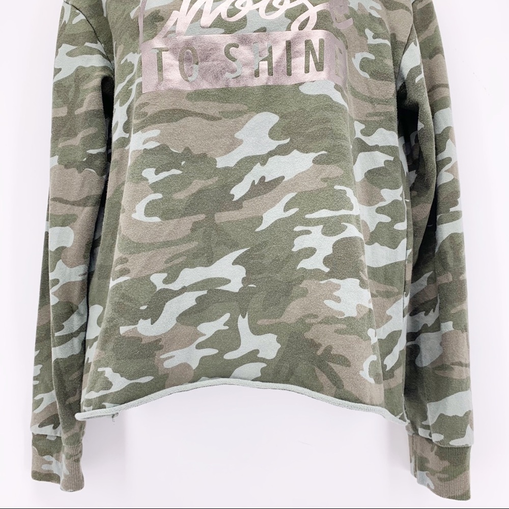 Justice Camo “Choose Happiness” Pullover Crewneck Sweatshirt Girls Size 14 - Picture 6 of 7